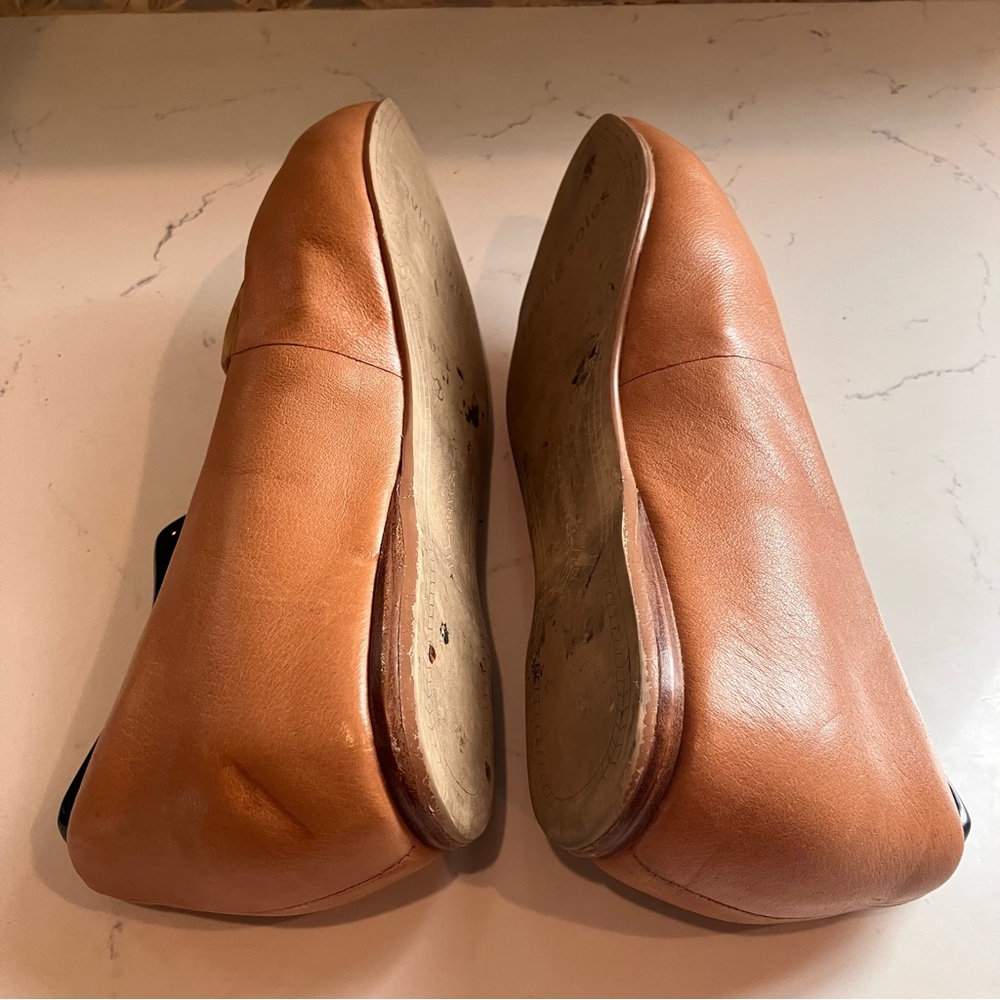 FRANKIE4 Poppy Leather Dress Flats Size 7 Tan Orthotic Slip-on Comfort Shoes - Picture 6 of 11
